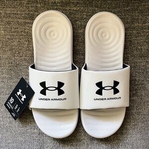 NWT! Under Armour Men’s Ansa Fix Slide Sandal in White Size 10